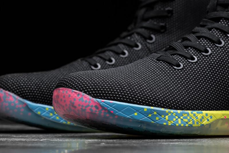 Black Nobull High-Top Neon Glitch Men's Trainers | CA P1470J